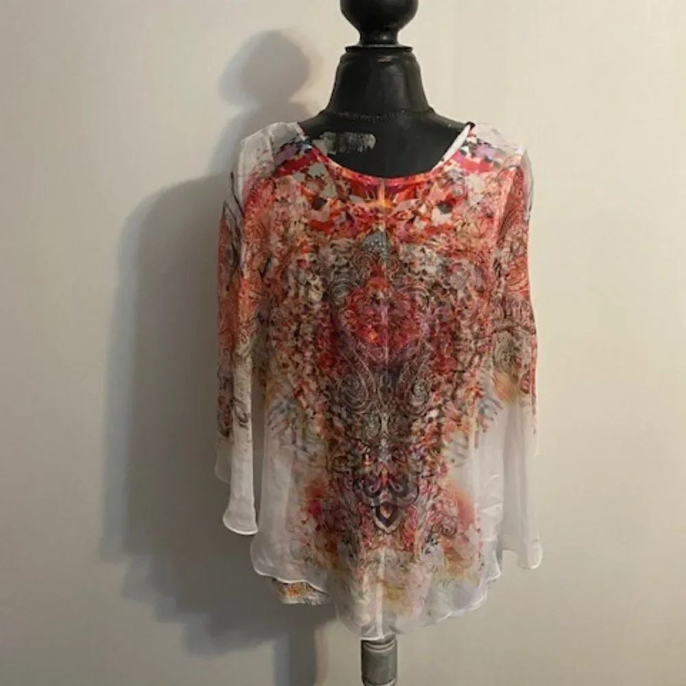 Est 1946 Multi-color Sheer embellished Cape and camisole, size L